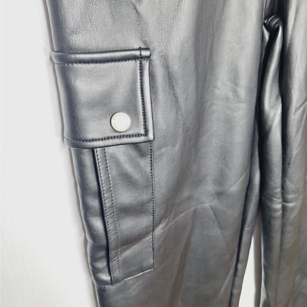 Avec Les Filles Gabi Faux Leather Pant Cargo Utility Small High Rise Straight - Picture 9 of 12